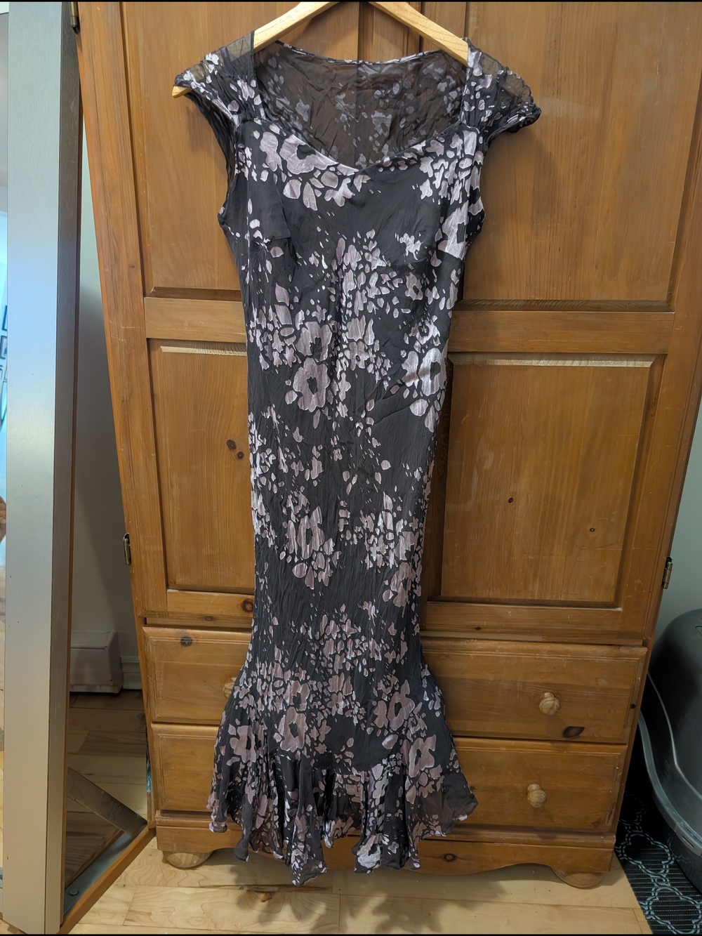 Vintage Floral Purple Long Dress